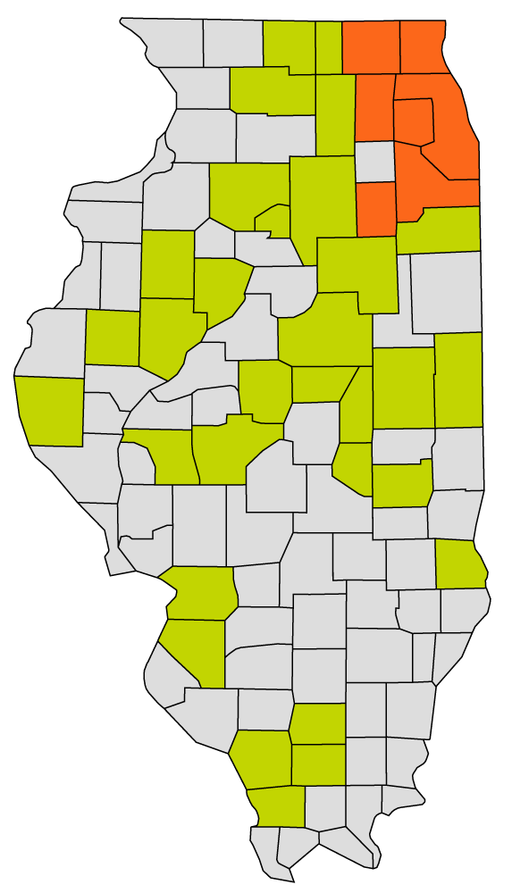 Counties Served by Habitat Illinois
